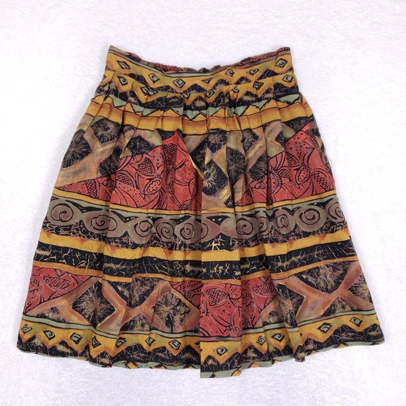 Justin B. Jones Dresses & Skirts - Justin B Jones Vintage Skirt Womens Large Midi Rayon Southwestern Tribal Pleated